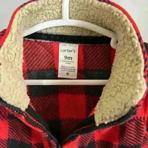 Baby Girl Buffalo Plaid Fleece Vest - Picture 2 of 3